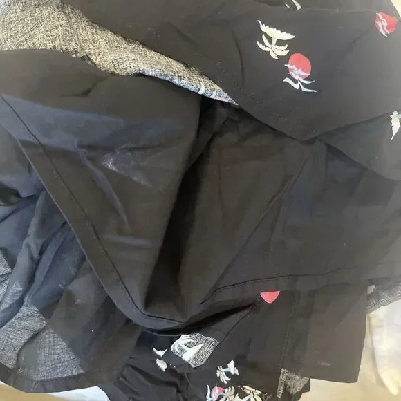 Levi's Summer Womens M Black Palm Tree Island Sun Gulls Baby Doll Strap‎ Dress - Picture 8 of 8